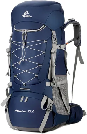 APLUSH Hiking Backpack High Capacity Lightweight Waterproof Camping Backpack Travel Daypack with Rain Cover,Blue a,75L