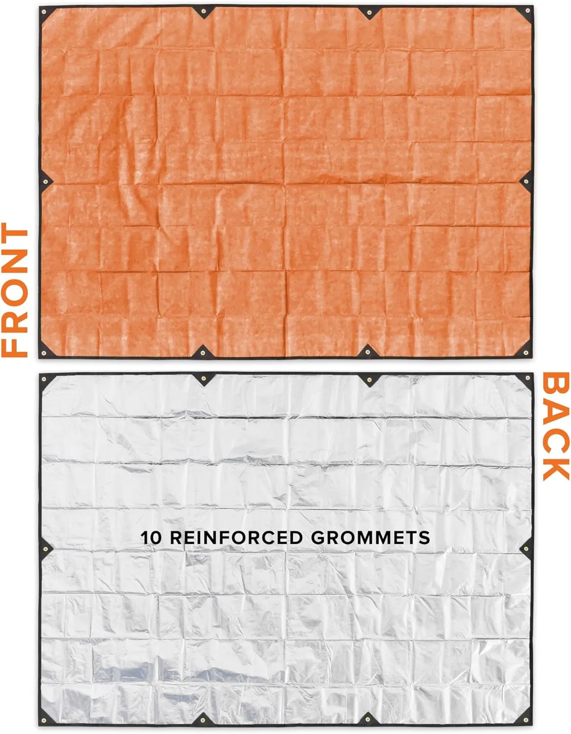 Arcturus XL Survival Tarp - Insulated Reflective Thermal Camping Tarp - 8.5' x 12' (Orange)