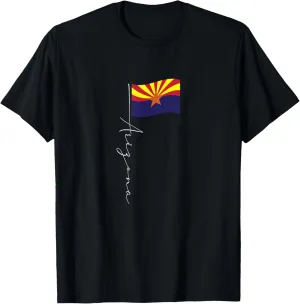Arizona Signature Flag Pole - Elegant Arizonan Flag T-Shirt