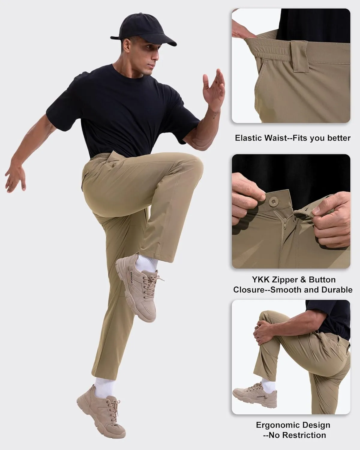 Arunlluta Hiking Pants Men Quick Dry Travel Pants for Men Stretch Work Pants Lightweight Mens Golf Pants Water Resistant