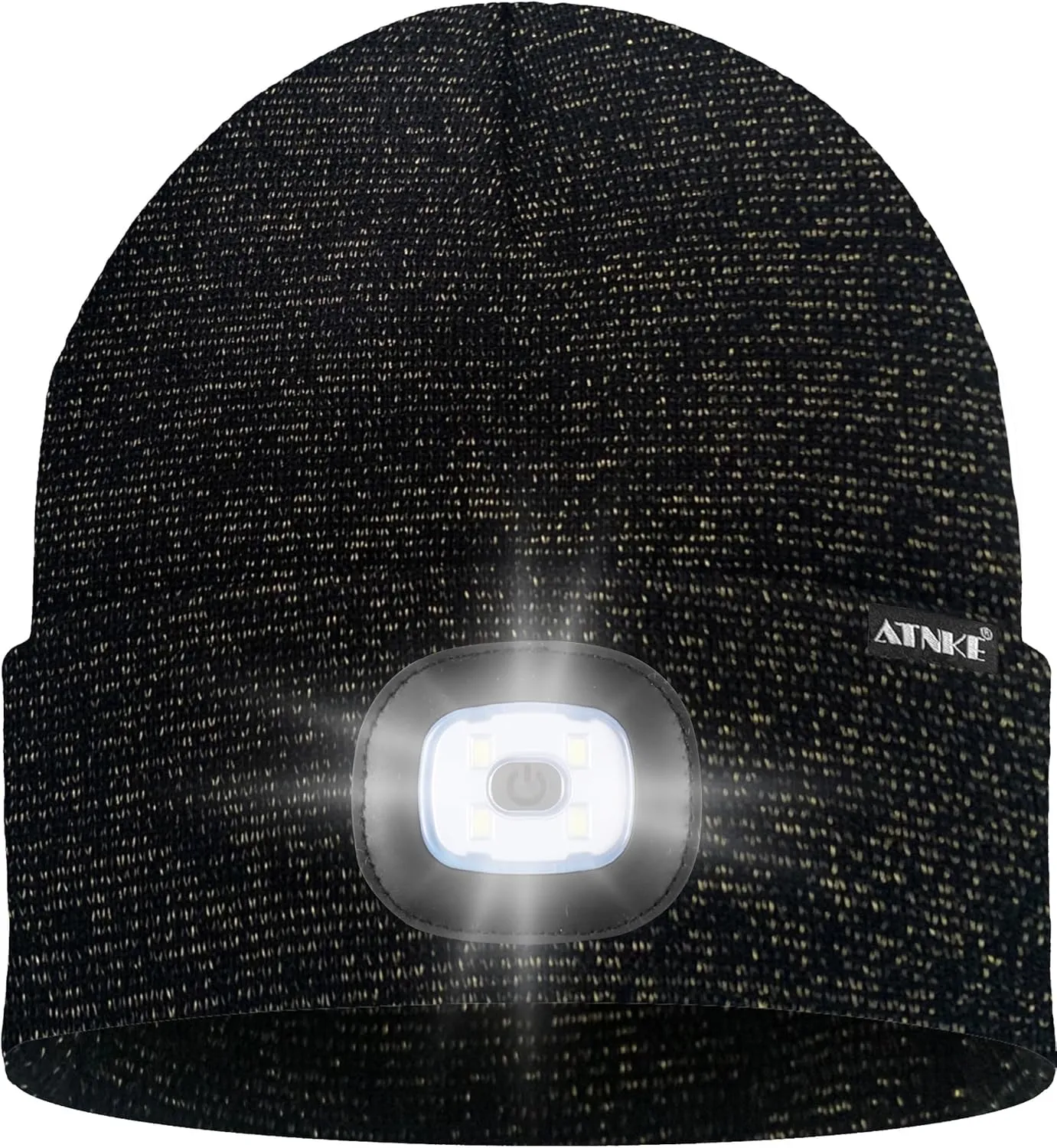 ATNKE LED Lighted Bluetooth Beanie Hat,USB Rechargeable 4 LED Wireless Music Running Headlamp Cap Gift for Men and Women