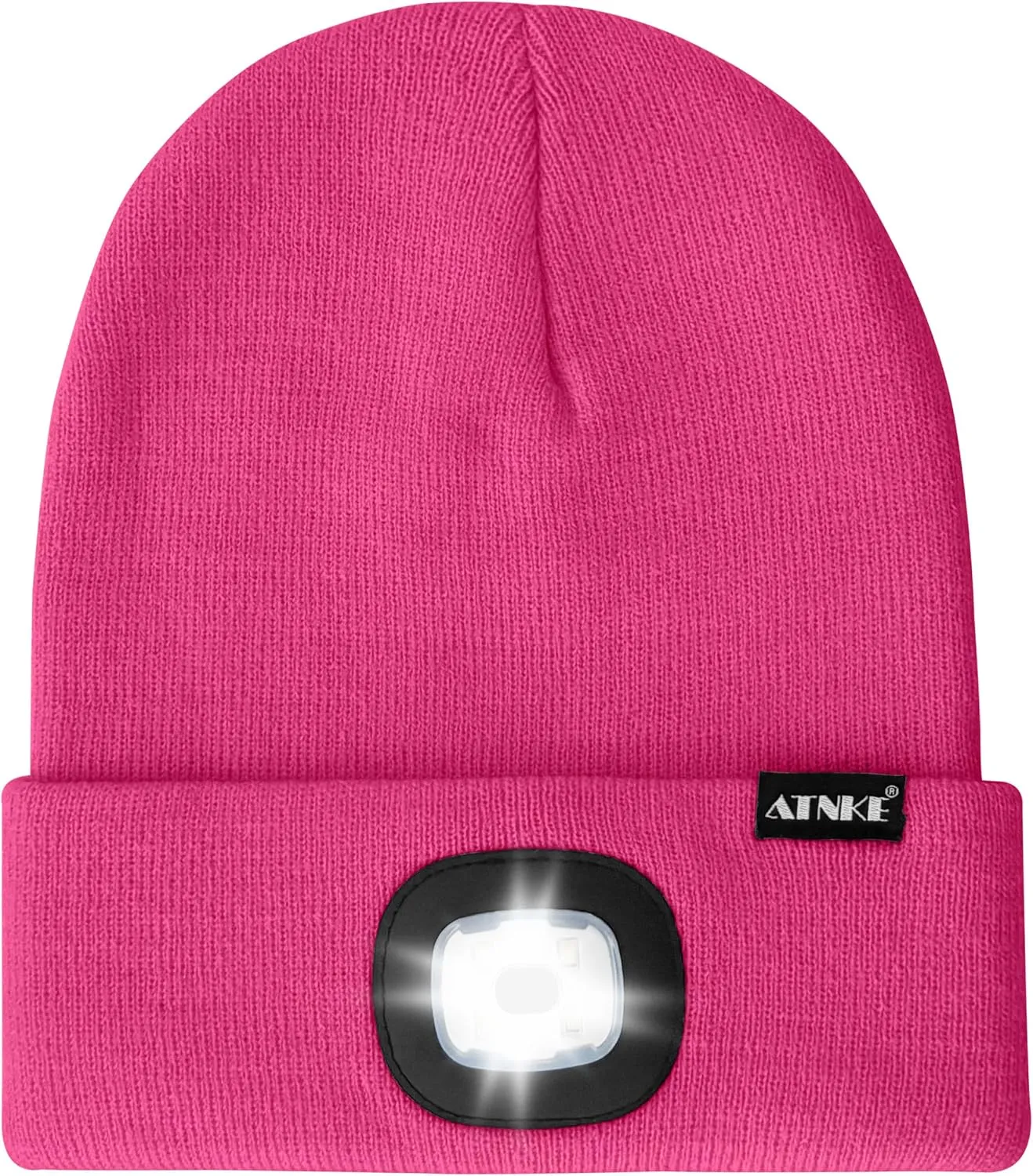 ATNKE LED Lighted Bluetooth Beanie Hat,USB Rechargeable 4 LED Wireless Run Headlamp Lined Fleece Cap for Men and Women