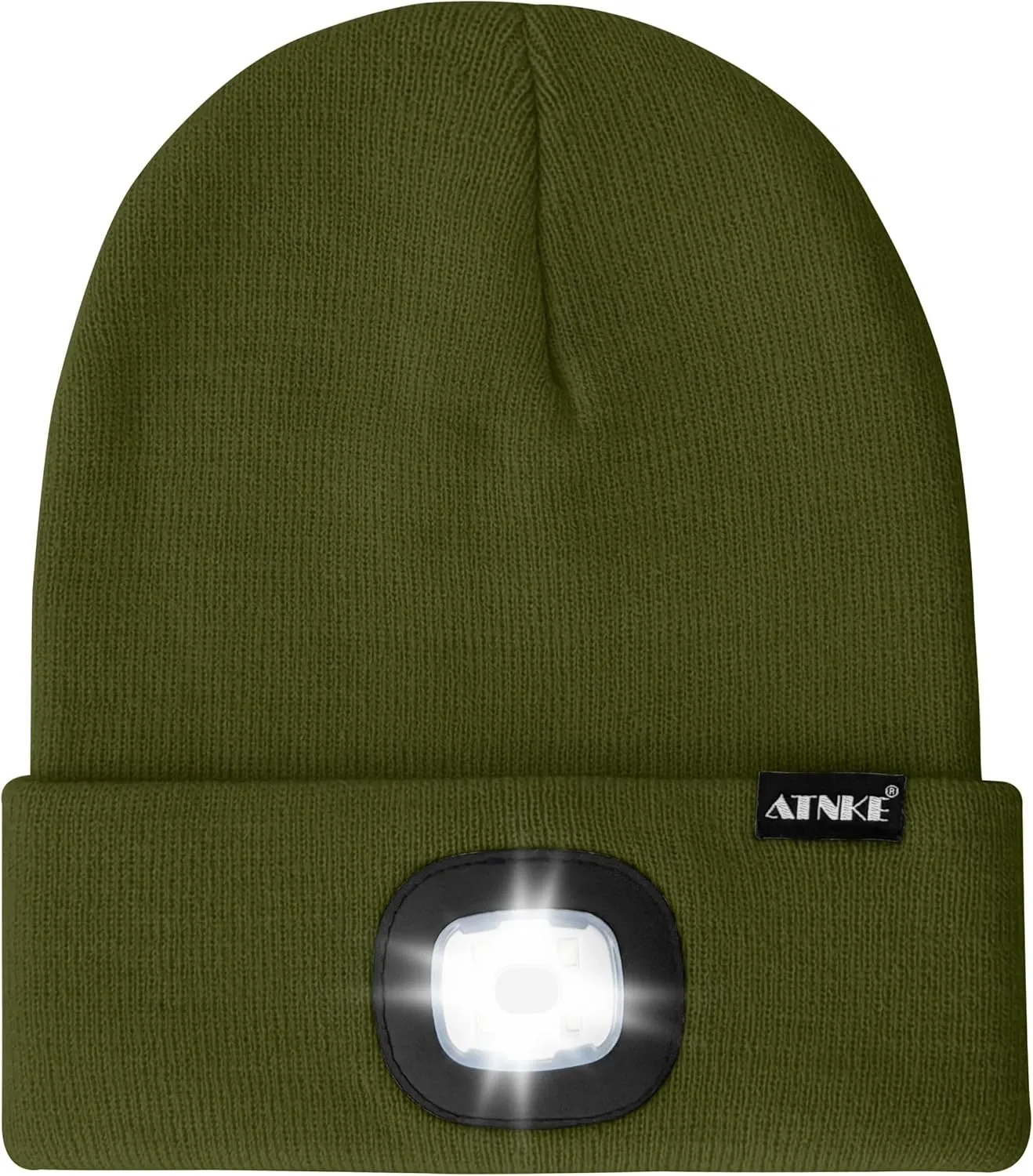 ATNKE LED Lighted Bluetooth Beanie Hat,USB Rechargeable 4 LED Wireless Run Headlamp Lined Fleece Cap for Men and Women