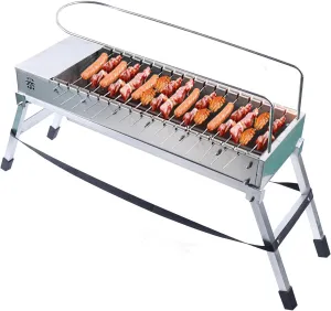 Automatic Rotating Barbecue Machine, 20 Skewer Folding USB Electric Grill Automatic Flip Barbecue Stove Outdoor BBQ Portable Grill Attachment Rack