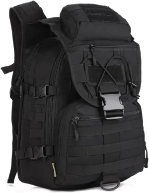 Backpack Men Trekking Daypack Water Resistant Hiking Backpacks Nylon Outdoor Backpacks, Black, One Size