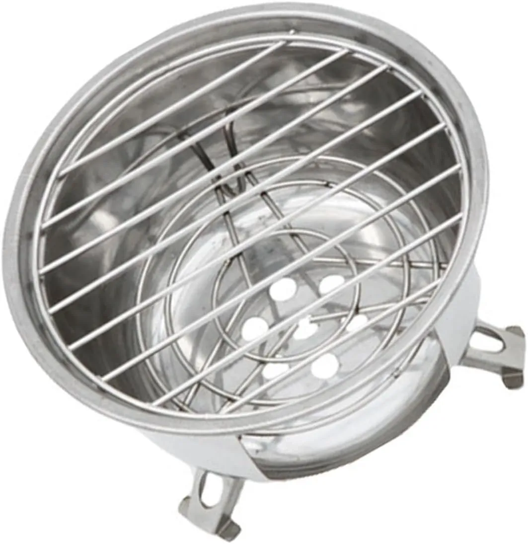 Balacoo Round Bbq Grill Portable Camping Stove Stainless Steel Compact Design for Outdoor Adventures