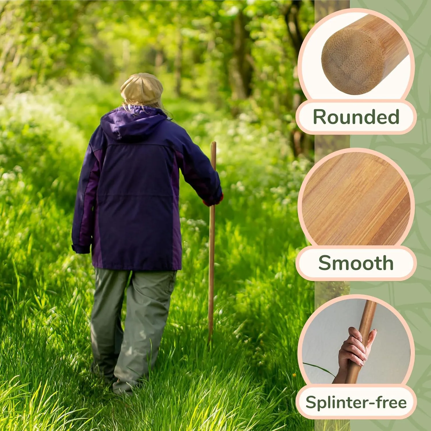 BambooMN Sturdy Bamboo Stick for Fitness, Yoga, Physical Rehabilitation. 1",1.1",1.18" & 1.375" Diameters. Available in Bulk Quantities