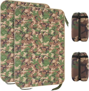 Barydat 2 Pack Woobie Military Poncho Liner 80 x 60 Inch Woobie Blanket Waterproof Thermal Poncho Liner with Bag Camo for Outdoor Camping Hunting Hiking (Woodland)