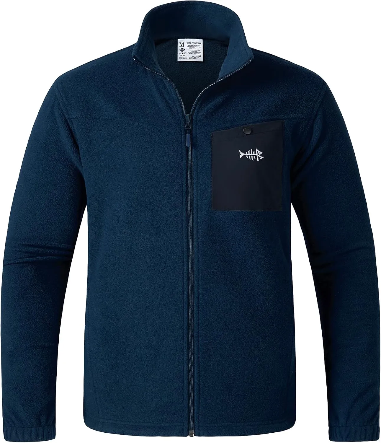 BASSDASH AllDay Men’s Full Zip Fleece Jacket Soft Sweatshirt Breathable Mid-Weight Polar Fleece Winter Coat with Pockets
