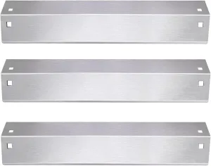 BBQ-Element Heat Plates Shields Compatible for Char griller 5050, 5650, 3001, 5072 Grill, 3-Pack Stainless Steel Heat Tent Burner Cover Flame Tamers for Chargriller Duo 5050, King Griller 3008