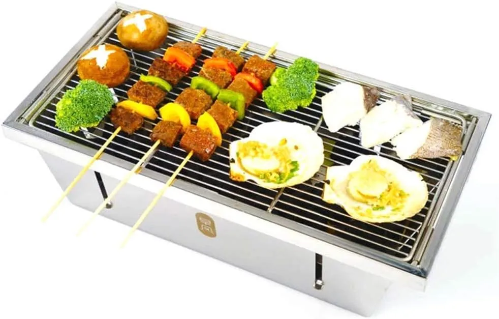 BBQ Grill BBQ Grill Stainless Steel Folding Barbecue Stove Charcoal Barbecue Rack Camping Picnic Home BBQ Tools for Outdoor Backyard Cooking