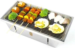 BBQ Grill BBQ Grill Stainless Steel Folding Barbecue Stove Charcoal Barbecue Rack Camping Picnic Home BBQ Tools for Outdoor Backyard Cooking