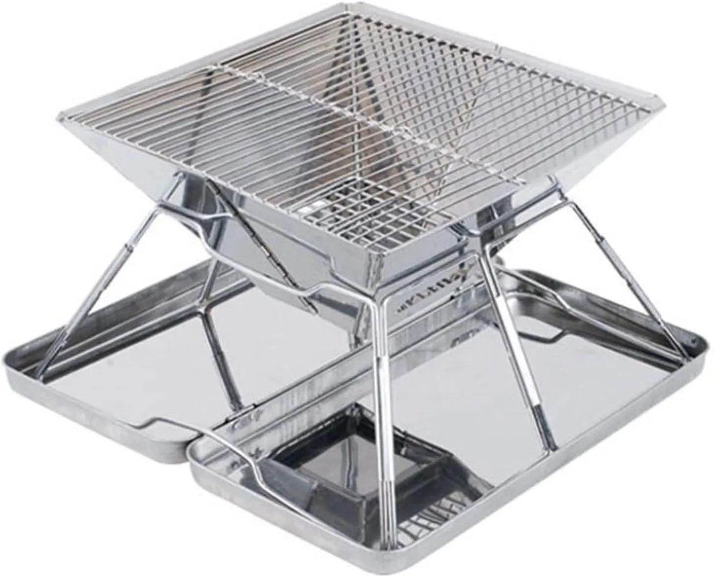 BBQ Grill Charcoal Grills Portable Stove Camping Barbecue Tool Folding Camp Picnic Grilling Shelf Rack Stand for Outdoor Hiking Kitchen