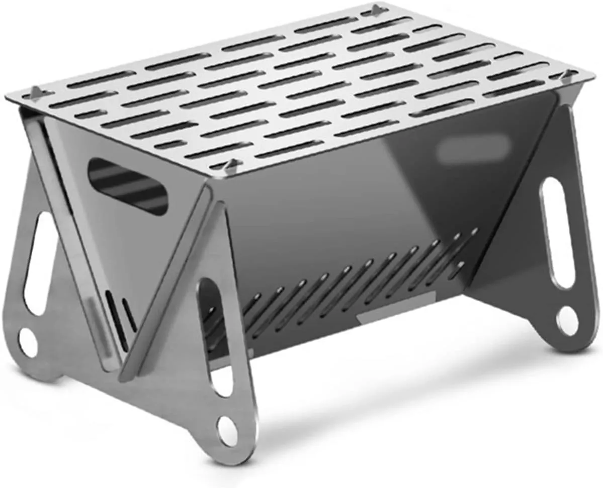 BBQ Grill Outdoor Charcoal Grill Barbecue BBQ Grill Stainless Steel Folding Camping Grill Stove