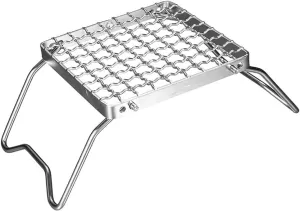 BBQ Grill Outdoor Mini Folding Grill Rack with Adjustable Gear Camping Hiking Fishing Barbecue Garden Kitchen Camping Stove Equipment