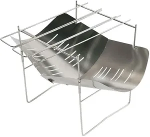 BBQ Grill Outdoor Mini Stainless Steel Barbecue Camping Stove Cooking Rack Foldable Charcoal BBQ Grill Holder Set Portable Outdoor Picnic Gear