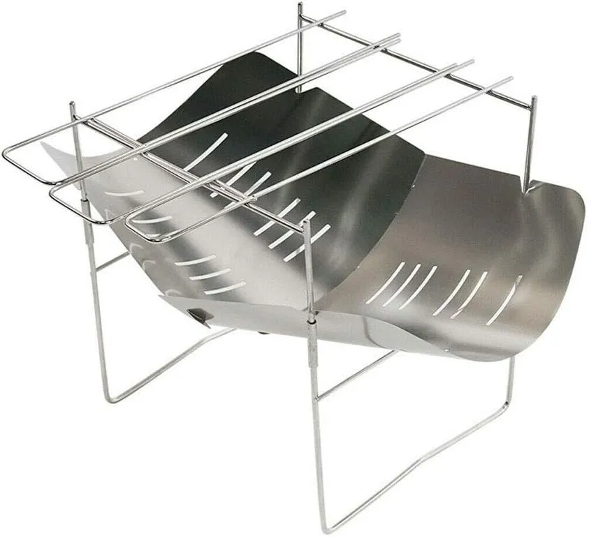 BBQ Grill Outdoor Mini Stainless Steel Barbecue Camping Stove Cooking Rack Foldable Charcoal BBQ Grill Holder Set Portable Outdoor Picnic Gear