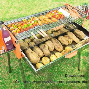 BBQ Grill Outdoor Multi-Function Large Charcoal Outdoor Portable Foldable Desktop Grill for picnics, Beaches and Barbecue Parties