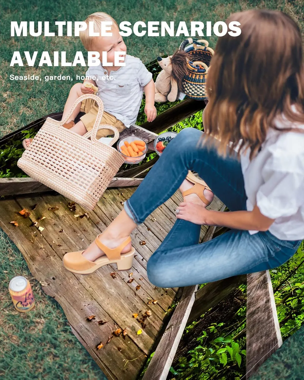 Beach Blanket Sandproof, Forest Retro Wooden Bridge Green Nature Path Scenery Waterproof Beach Mat Lightweight Quick Drying Picnic Blanket Beach Essentials for Travel Camping Hiking 83x79in