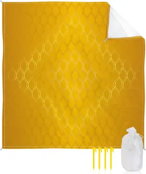 Beach Blanket Sandproof, Retro Gold Gradient Abstract Art Waterproof Beach Mat Lightweight Quick Drying Picnic Blanket Beach Essentials for Travel Camping Hiking 108x84in