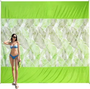 Beach Blanket Sandproof，Waterproof Beach Mat for Kid Pool, Outdoor Blanket for Beach, Vacation, Picnic Bkanket with Portable Bag, 4 Stakes & 3 Water Bag for 1-5 People(Large)