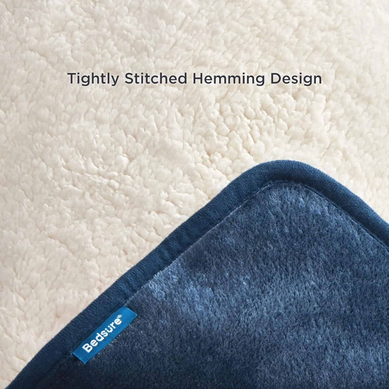 Bedsure Waterproof Dog Blankets for Extra Large Dogs - XL Cat Blanket Washable for Couch Protection, Sherpa Fleece Puppy Blanket, Soft Plush Reversible Throw Furniture Protector, 50"x60", Blue