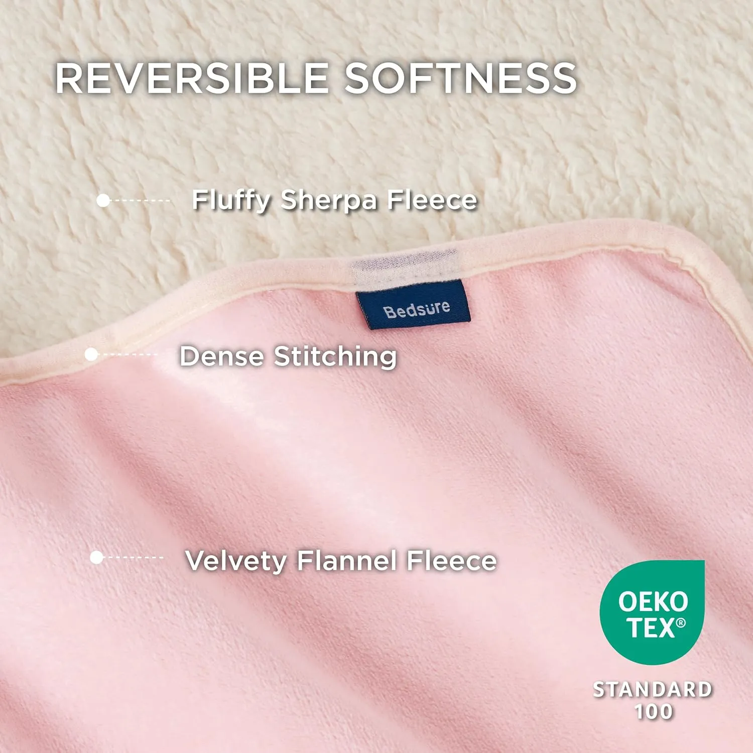 Bedsure Waterproof Dog Blankets for Extra Large Dogs - XL Cat Blanket Washable for Couch Protection, Sherpa Fleece Puppy Blanket, Soft Plush Reversible Throw Furniture Protector, 50"x60", Pink