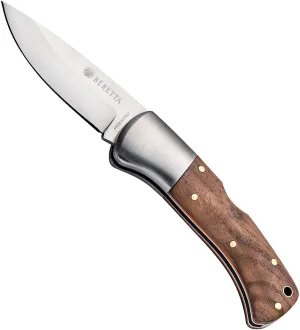 Beretta Reedbuck Hunting Durable Versatile Compact Stainless Steel Sharp 3" Blade Folding Knife with Walnut Grip
