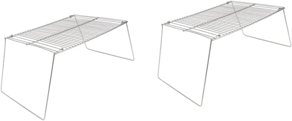 BESPORTBLE 2pcs Portable Stainless Steel Camping Barbecue Grill Pot Bracket Lightweight Outdoor Cooking Rack Convenient for Easy Carrying