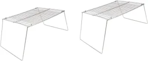 BESPORTBLE 2pcs Portable Stainless Steel Camping Barbecue Grill Pot Bracket Lightweight Outdoor Cooking Rack Convenient for Easy Carrying