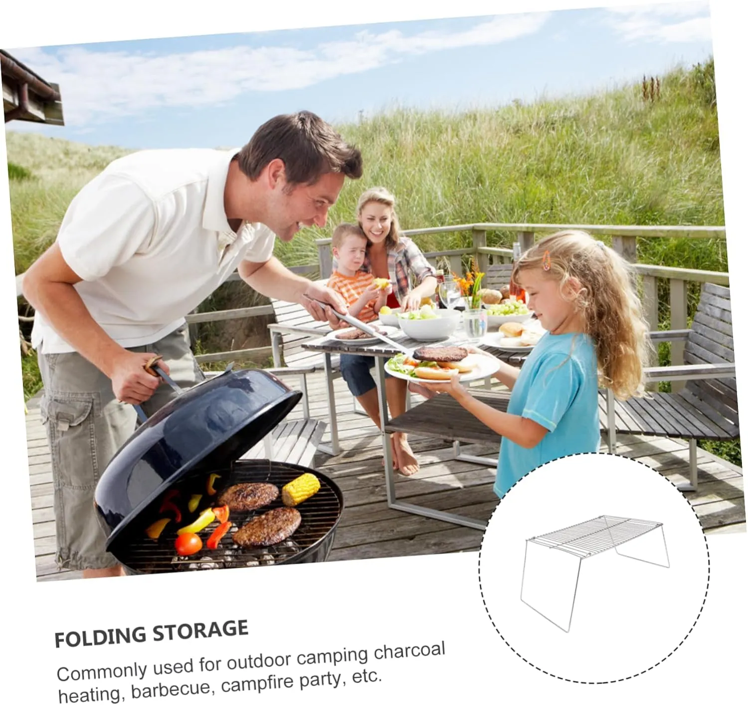 BESPORTBLE 2pcs Portable Stainless Steel Camping Barbecue Grill Pot Bracket Lightweight Outdoor Cooking Rack Convenient for Easy Carrying