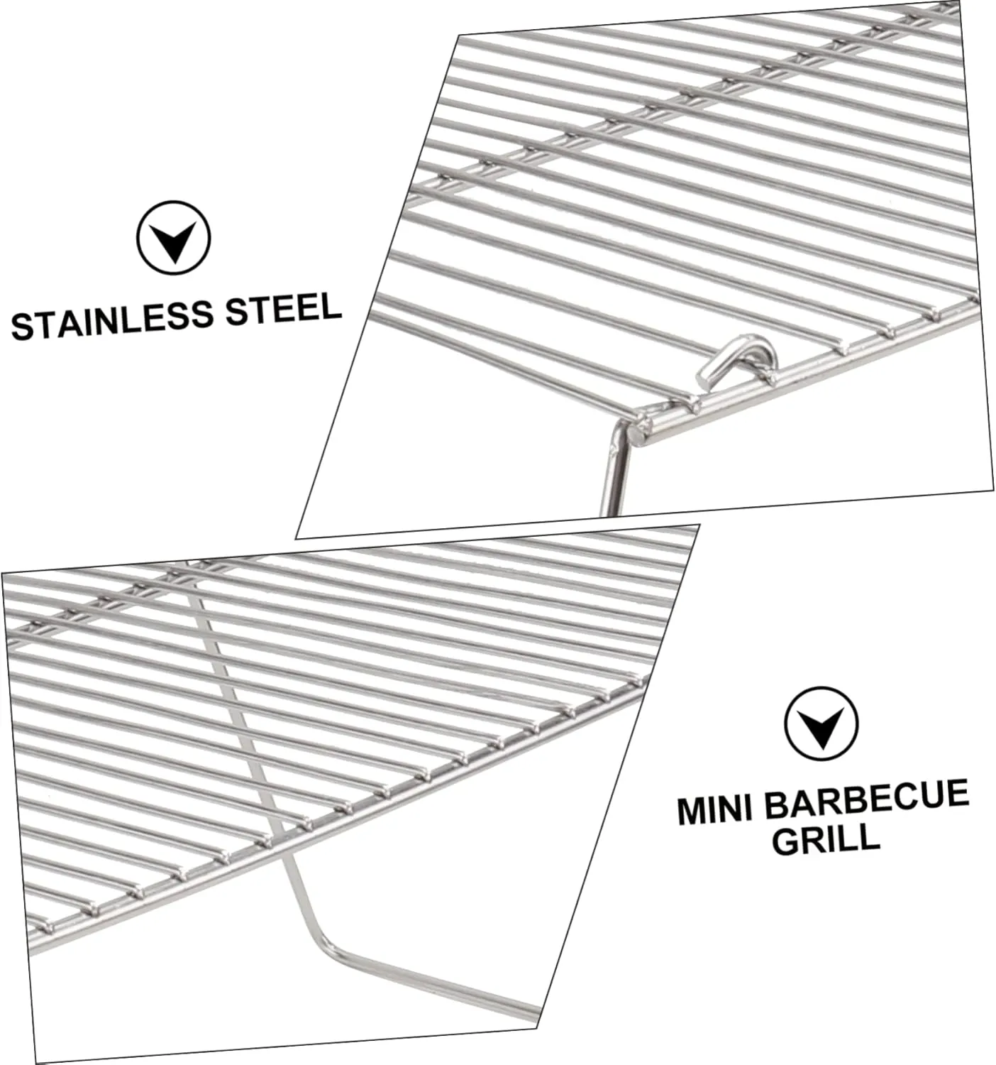 BESPORTBLE 2pcs Portable Stainless Steel Camping Barbecue Grill Pot Bracket Lightweight Outdoor Cooking Rack Convenient for Easy Carrying