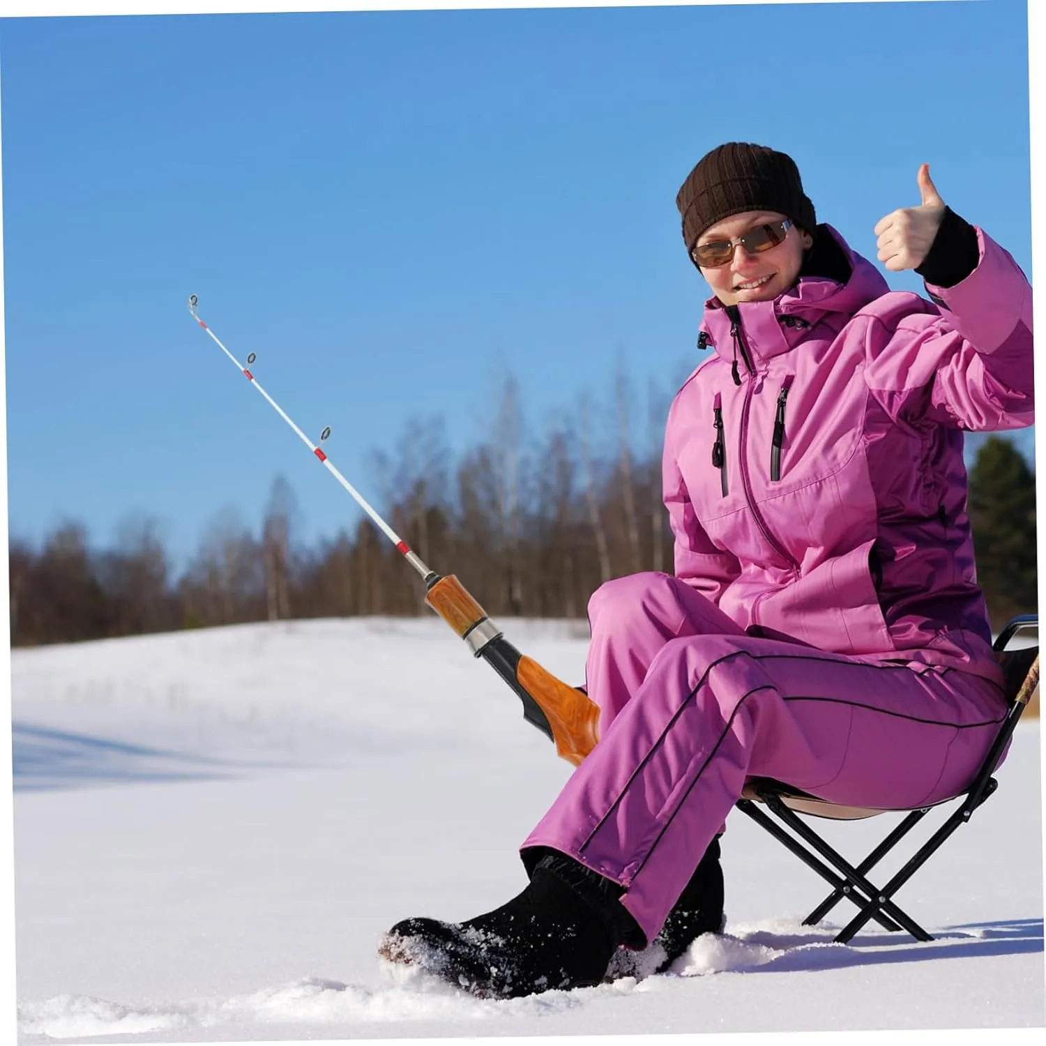 BESPORTBLE Ice Fishing Rod Telescopic Telescoping Fishing Pole Winter Fishing Accessory Lightweight Fishing Tool