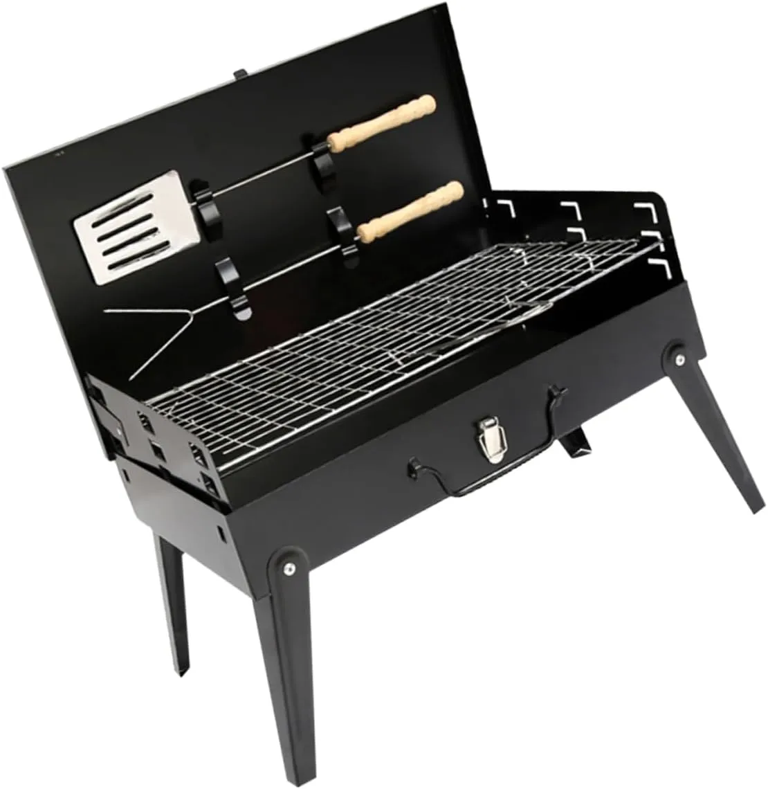 BESPORTBLE Outdoor Bbq Grill Portable Barbecue Stove with Accessories Gas Charcoal Grill Set