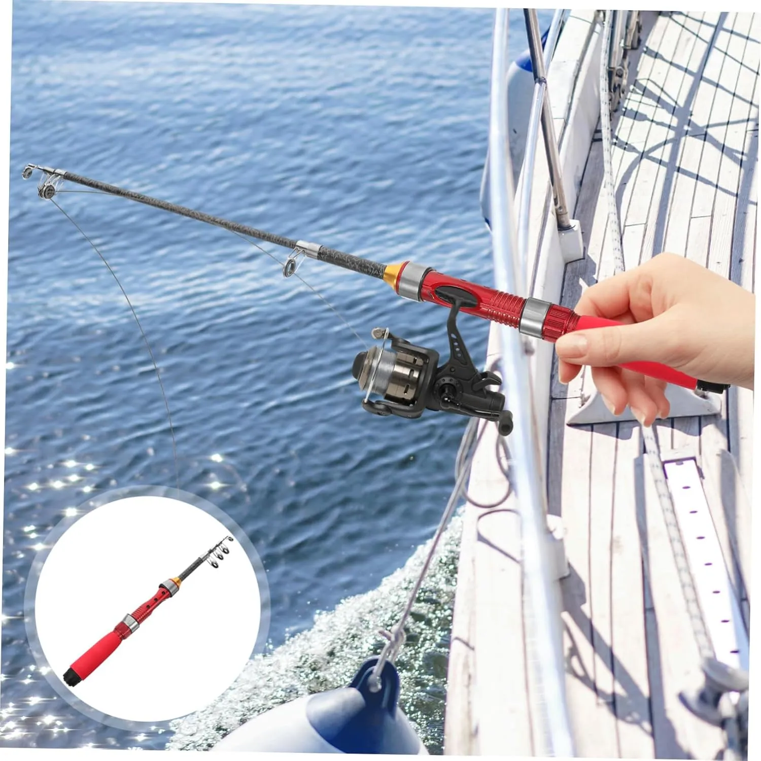 BESPORTBLE Ultra Short Mini Sea Rod Lightweight Fishing Rod Rods Ice Fishing Rod Telescopic Fishing Rod Micro