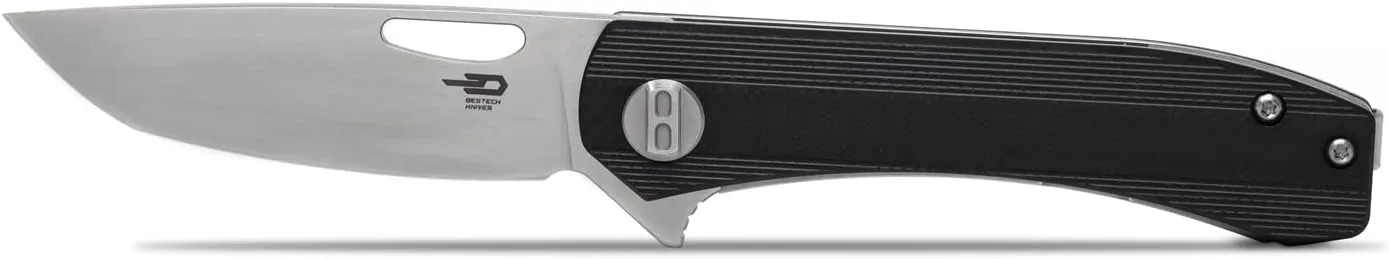 BESTECH KNIVES BANDIT - EDC Folding Pocket Knife - Linerlock, G10 or Micarta Scales, N690 Steel Blade, Kaviso Exclusive (Black G10)