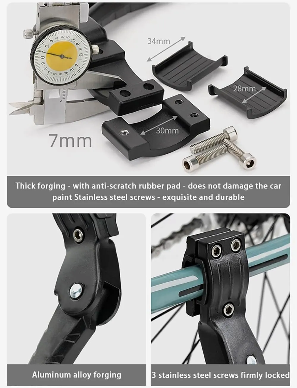 Bike Kickstand for Haibike Trekking 7.0, Aluminum Adjustable Kickstand Foot Side Stand Suppor Rear Side Bicycle Stand with Non-Slip Rubber Foot,A