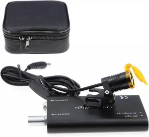 Black 3W Headlight,Portable LED Headlamp Filter High Brightness Light with Universal Clamp for Loupes Glasses