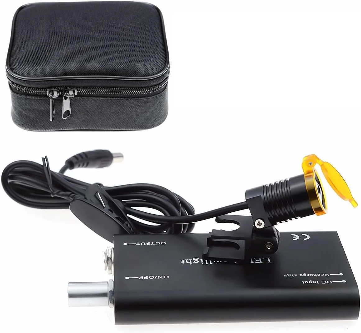 Black 3W Headlight,Portable LED Headlamp Filter High Brightness Light with Universal Clamp for Loupes Glasses