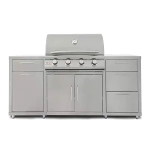 Blaze 6-Foot Stainless Steel BBQ Island with Prelude 4-Burner Gas Grill Head