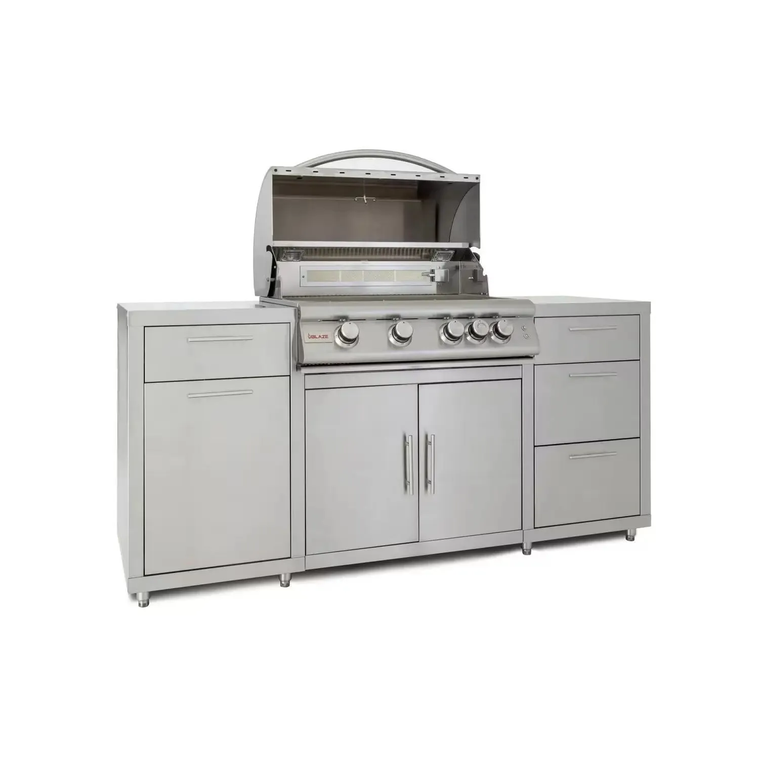 Blaze 6-Foot Stainless Steel BBQ Island with Premium LTE 4-Burner Grill Head