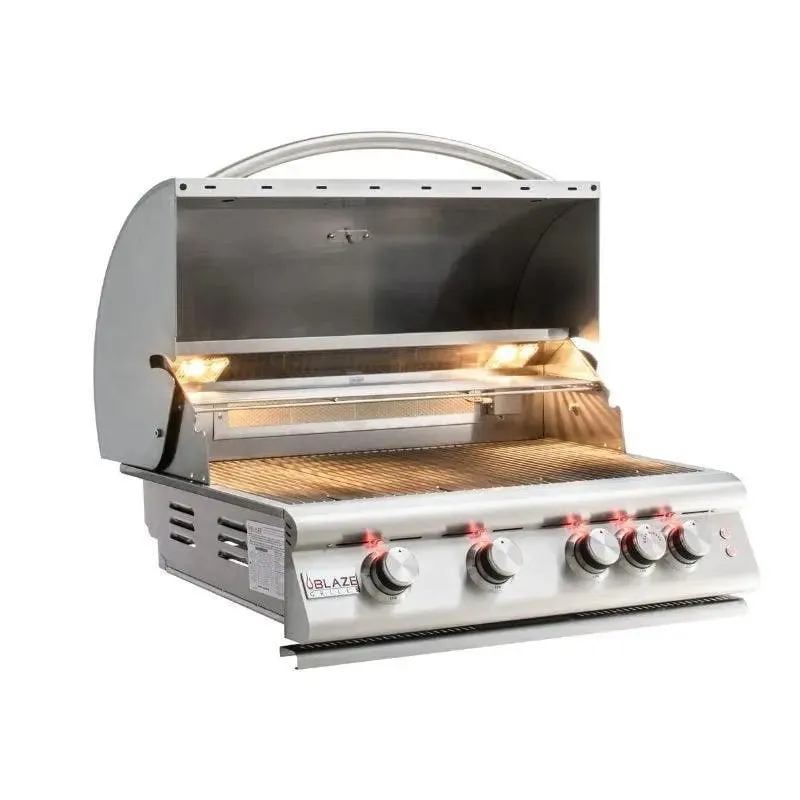 Blaze Grills Premium LTE 32” 4-Burner Gas Grill with Rear Burner and Built-In Lights