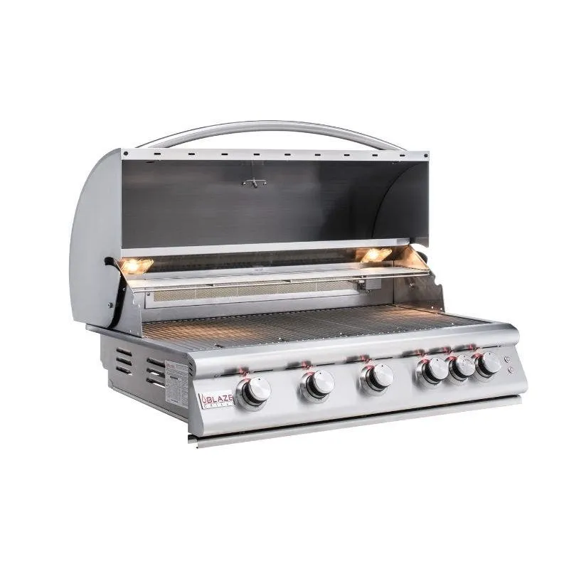 Blaze Grills Premium LTE 40” 5-Burner Gas Grill with Rear Burner and Built-In Lights