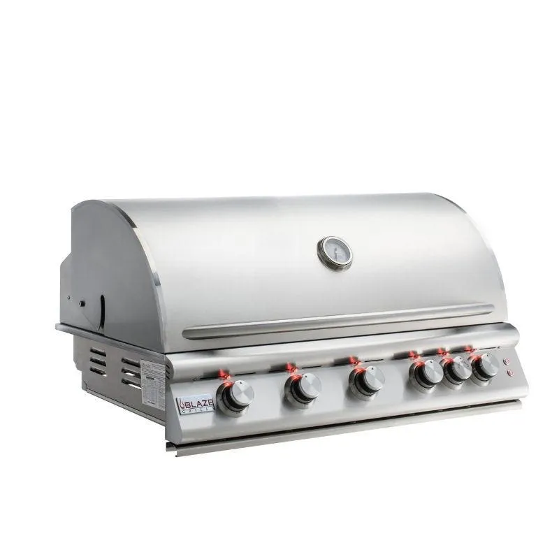 Blaze Grills Premium LTE 40” 5-Burner Gas Grill with Rear Burner and Built-In Lights