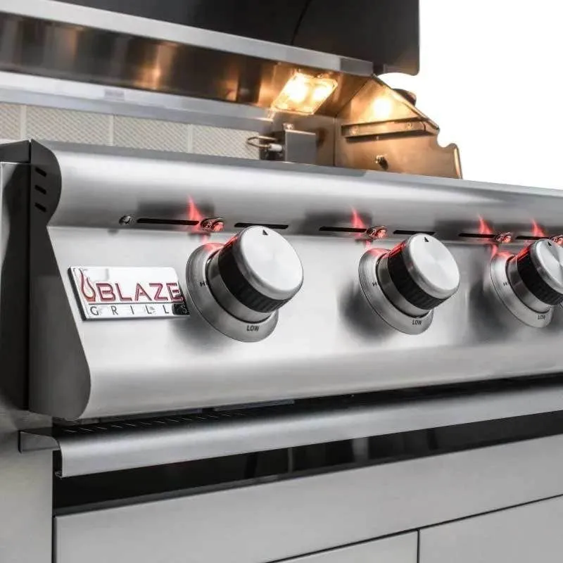 Blaze Grills Premium LTE 40” 5-Burner Gas Grill with Rear Burner and Built-In Lights