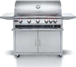 Blaze Outdoor Grill | Freestanding 40-inch Stainless Steel Propane Gas BBQ Grill | 5 Burner | Premium Outdoor Kitchen Grilling | Rear Infrared Burner & Grill Lights