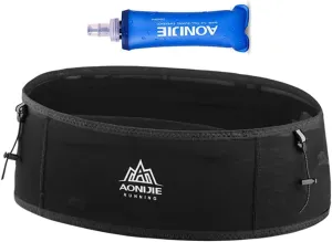 BlueField Slim Running Waist Hydration Belt Running Fanny Pack,with 250ml Soft Water Bottle Flask Phone Holder for Trailing Running Climbing Jogging Cycling (Black with 250ML,ML)