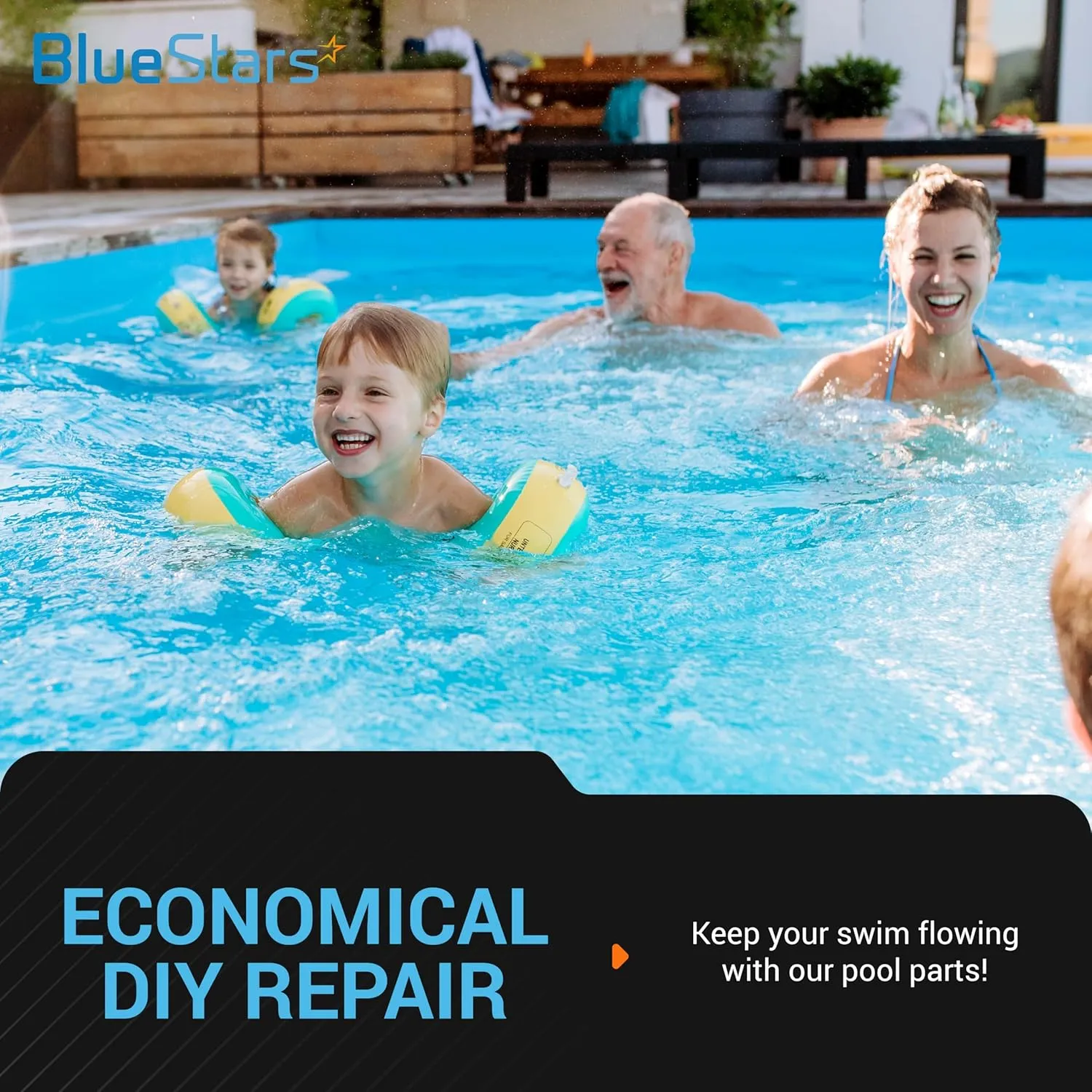 BlueStars Heavy Duty 12ft Aluminum Telescopic Swimming Pool Pole - Adjustable 3-Piece Expandable Step-Up - 1-1/4" Diameter Connection End - Attach Skimmer Nets, Rakes, Brushes, Vacuum Heads