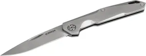 Boker Magnum Shiny EDC Pocket Knife - Small Multipurpose Folding Knife with 2.36 Inch, 8Cr13MoV Steel Blade and Stainless Steel Handle, Lightweight Everyday Carry (01SC086)