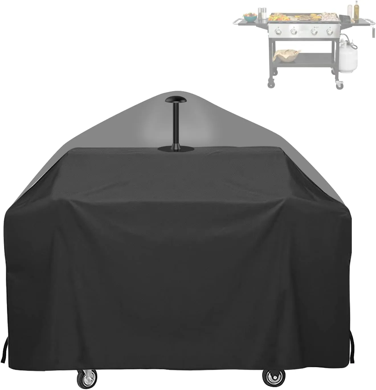 BQMAX Grill Cover Replacement Parts for Members Mark 4-Burner Outdoor Flat Top Griddle, Heavy Duty Waterproof 600D Polyester Griddle Cover with Support Pole for 36 Inch Member's Mark Griddle Cover